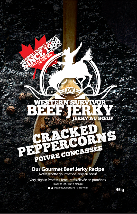 Cracked Peppercorn Beef Jerky (Western Survivor)