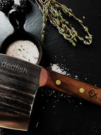 Dedfish Co. Kitchen Butcher Knife With Leather Sheath