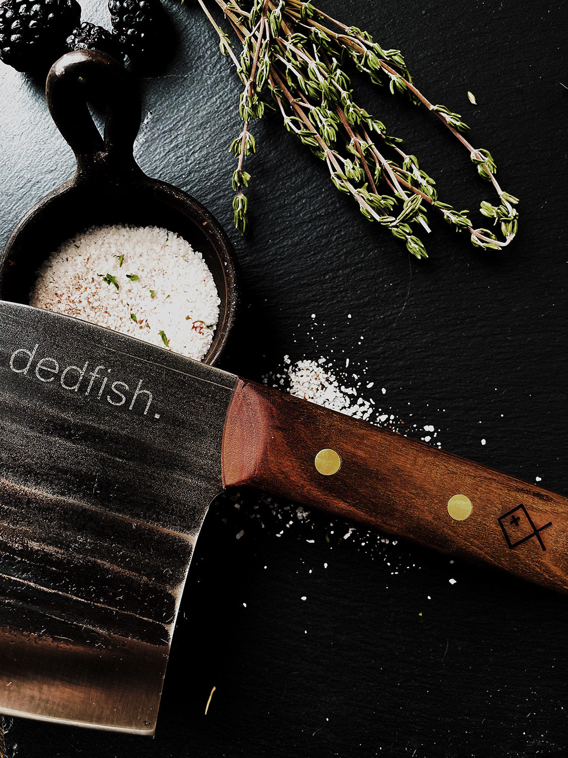 Dedfish Co. Kitchen Butcher Knife With Leather Sheath