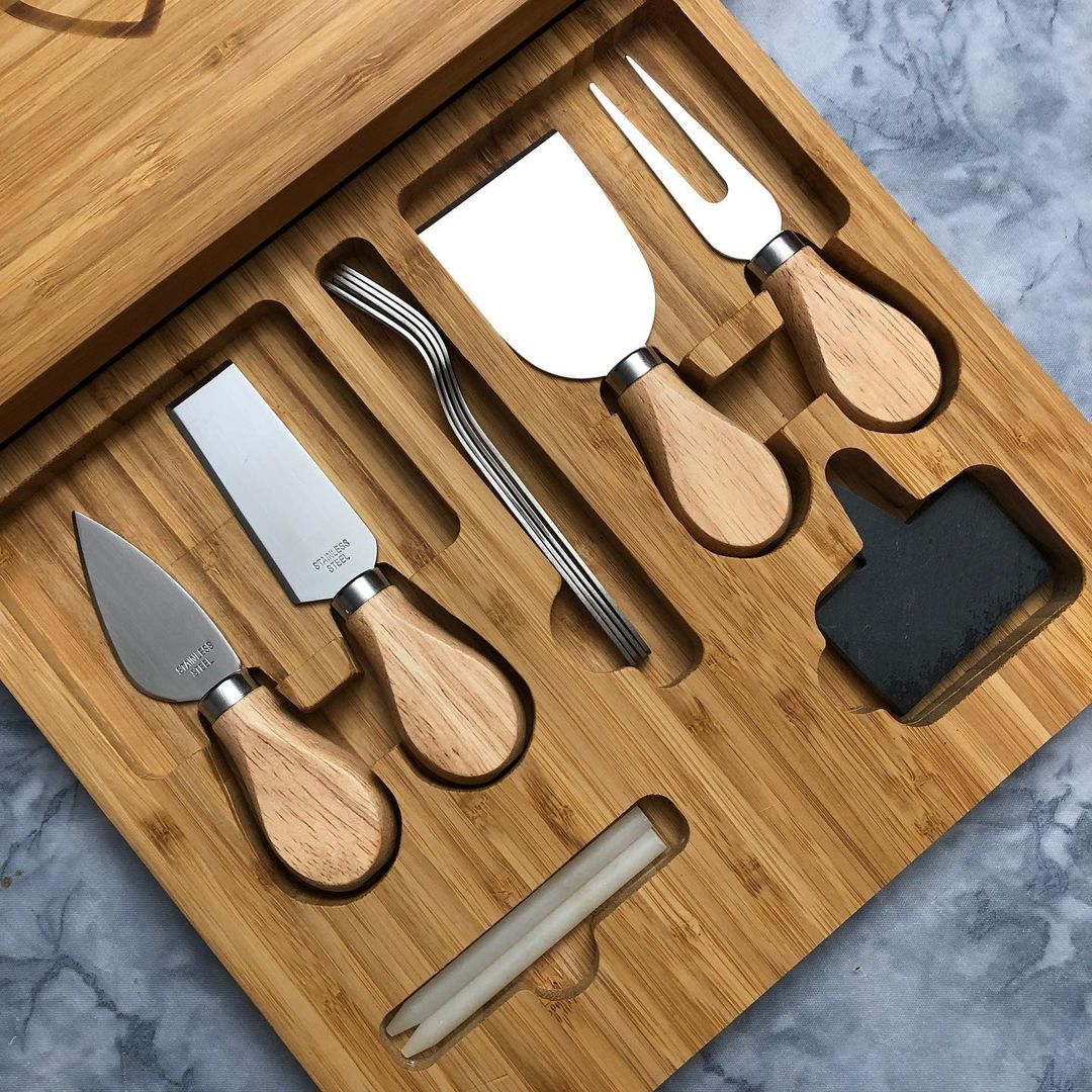 Charcuterie Board Set with Knives & Drawer (50% Off!)